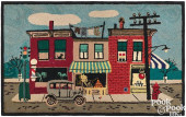 AMERICAN HOOKED RUG, MID 20TH