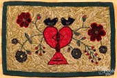 AMERICAN HOOKED RUG, MID 20TH