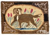 AMERICAN HOOKED RUG WITH DOG,