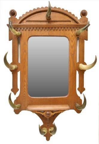AMERICAN HORN-MOUNTED MIRRORED HALL