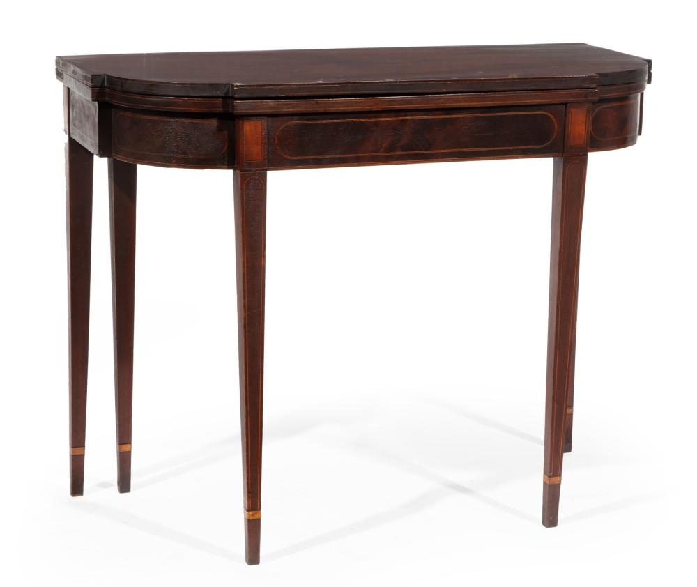 AMERICAN INLAID AND CARVED MAHOGANY