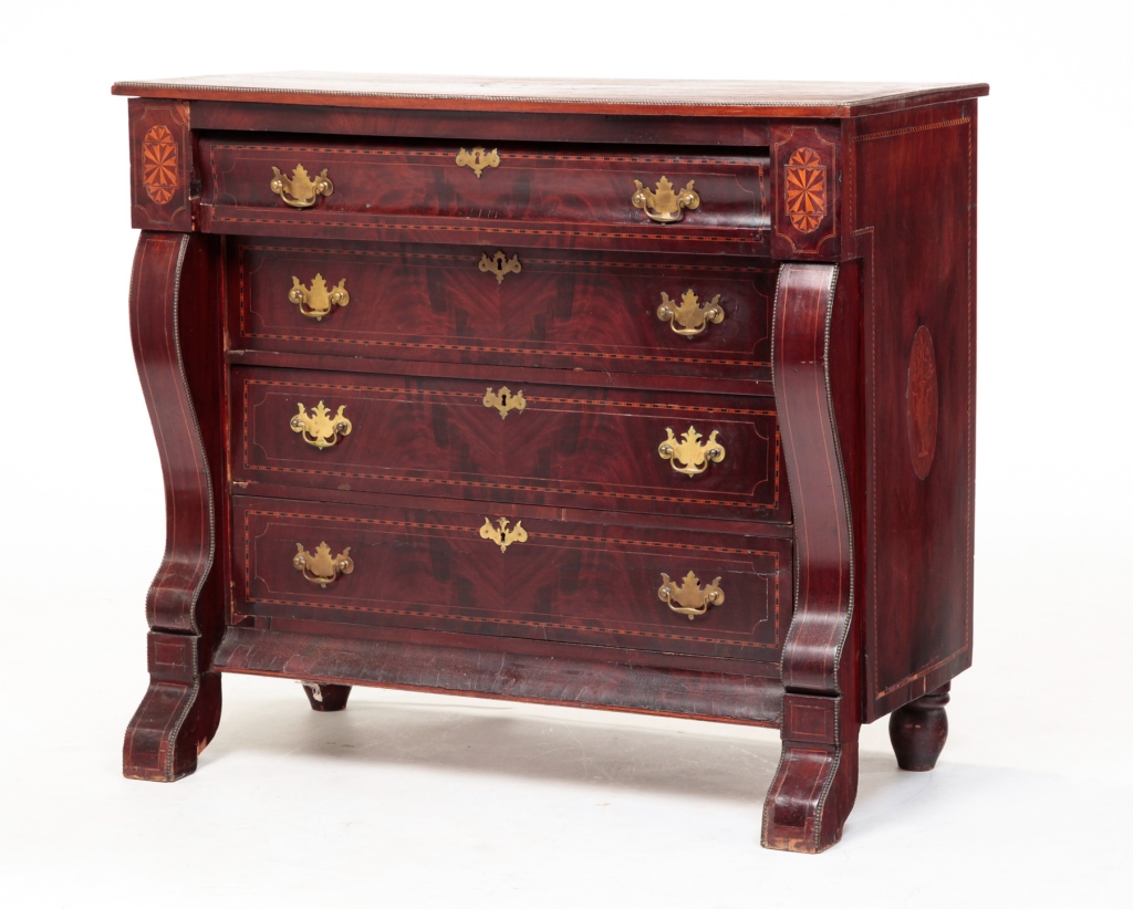 AMERICAN INLAID EMPIRE CHEST.