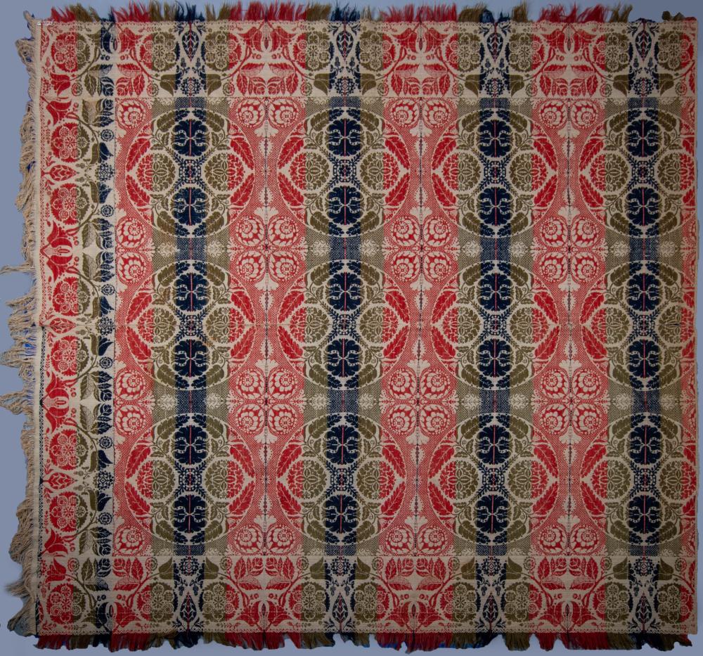 AMERICAN JACQUARD COVERLET, 19TH