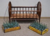 AMERICAN MAHOGANY CRIB AND TWO