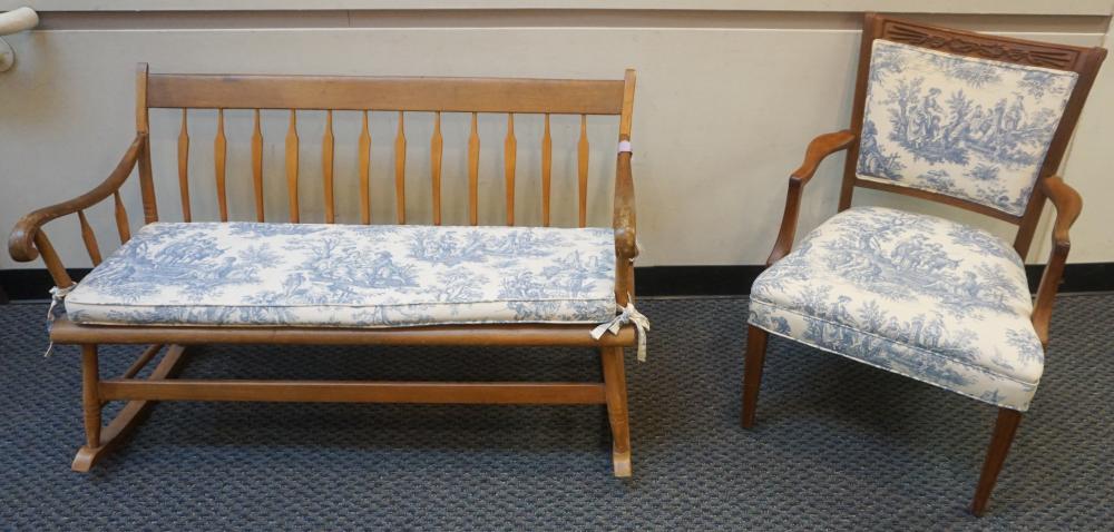 AMERICAN MAHOGANY ROCKING BENCH