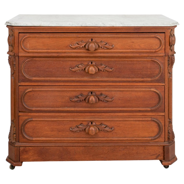 AMERICAN MARBLE TOPPED WALNUT
