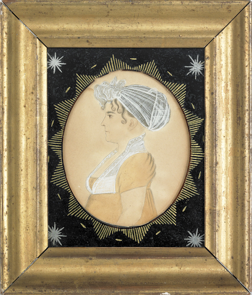 American miniature watercolor on