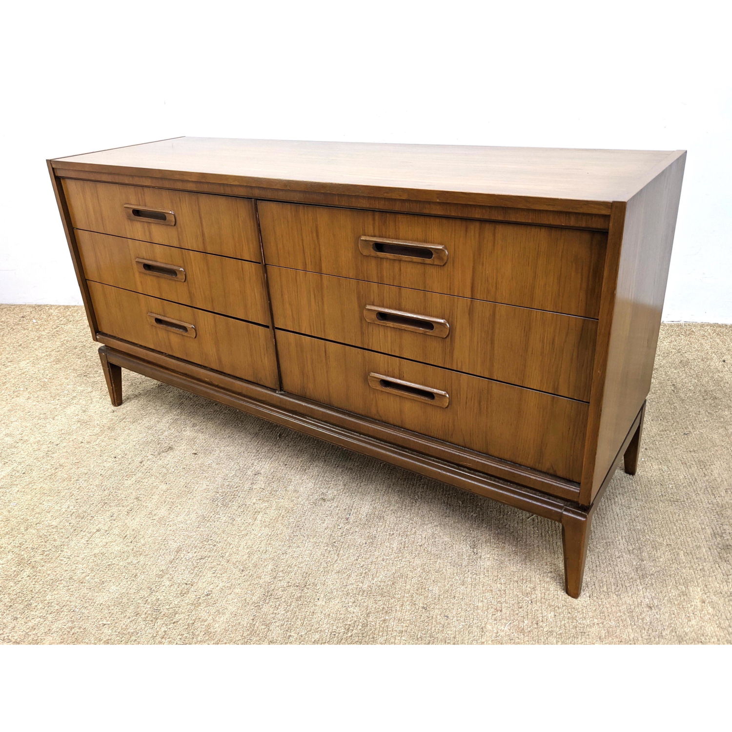 American Modern Walnut Credenza Low