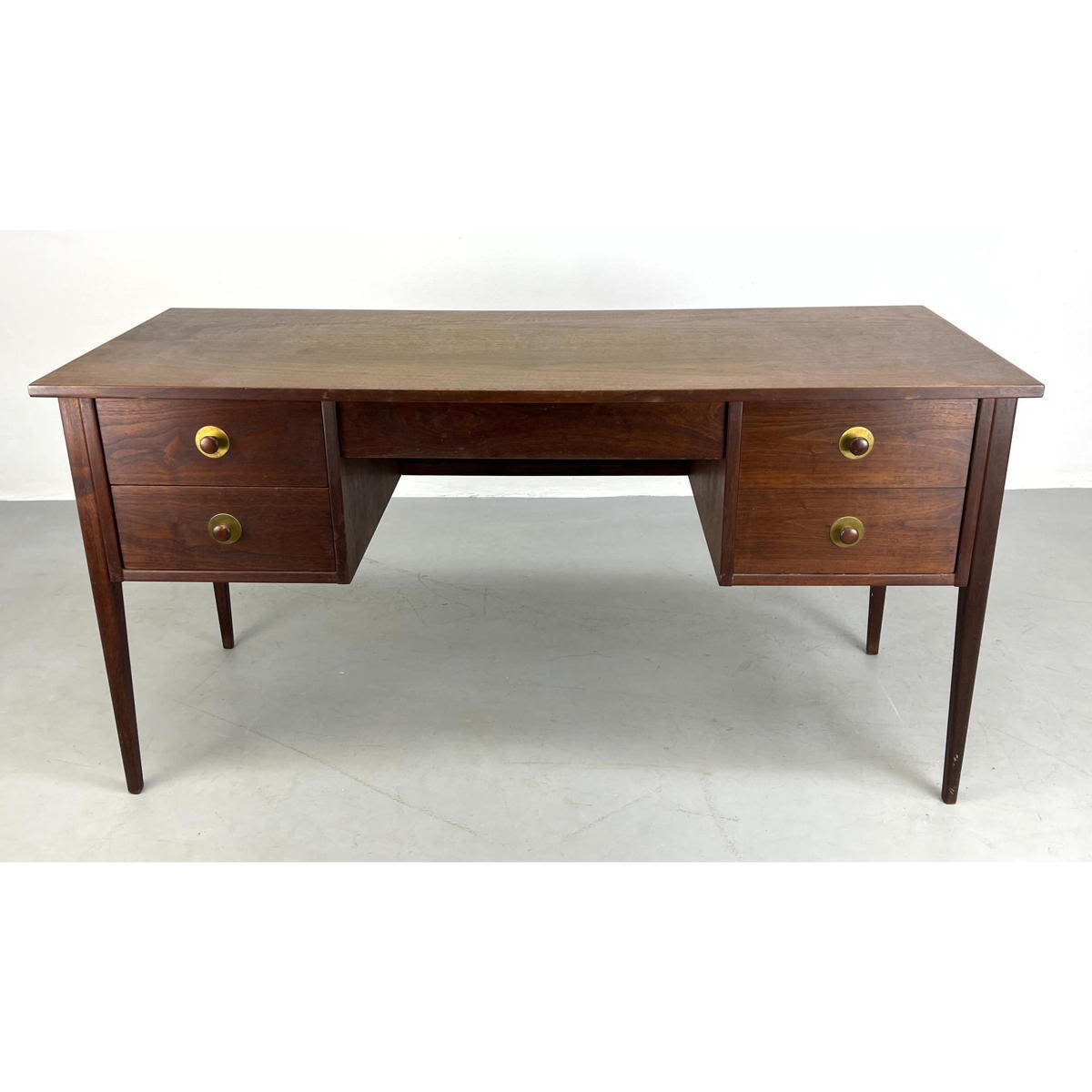 American Modern Walnut Desk.