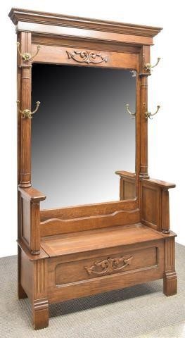 AMERICAN OAK BEVELED MIRRORED