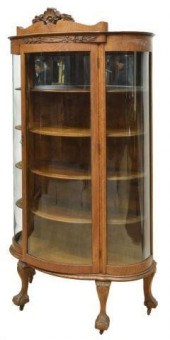 AMERICAN OAK CURVED GLASS CHIN