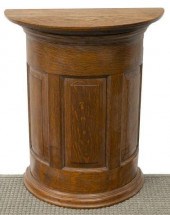AMERICAN OAK DEMILUNE PEDESTAL