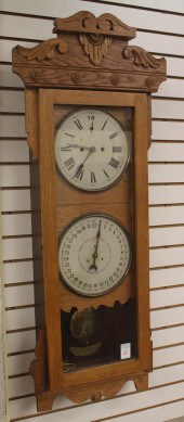 AMERICAN OAK DOUBLE-DIAL CALEN