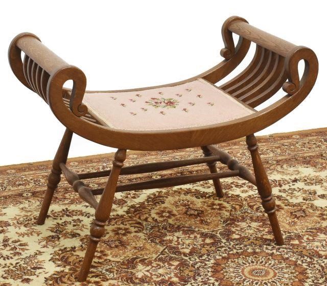 AMERICAN OAK & FLORAL UPHOLSTERED