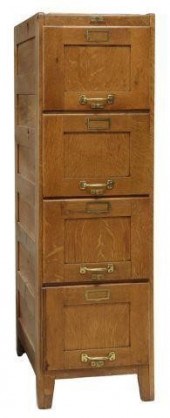 AMERICAN OAK FOUR-DRAWER FILE