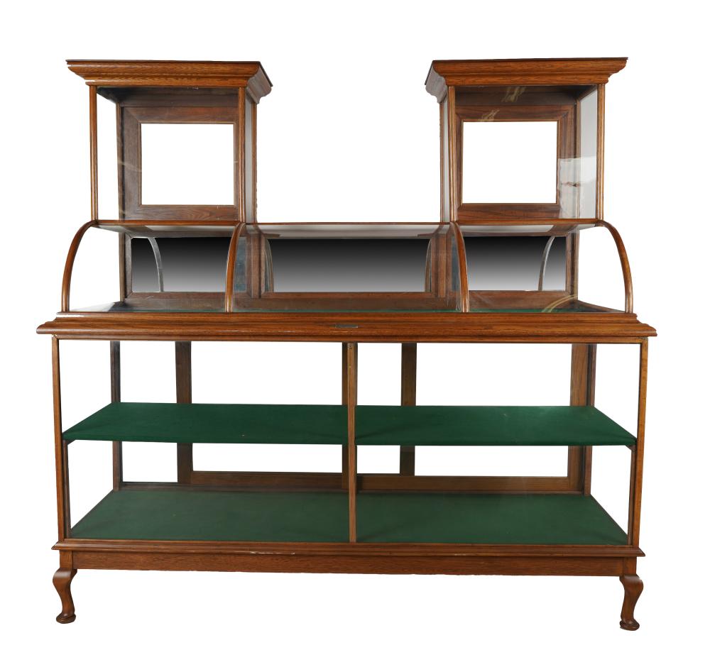 AMERICAN OAK & GLASS DISPLAY