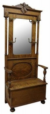 AMERICAN OAK MIRRORED HALL TRE