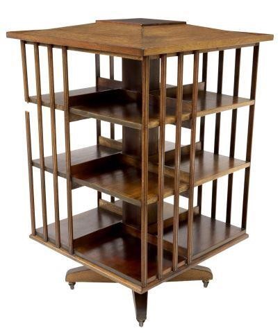 AMERICAN OAK ROTATING BOOKCASE