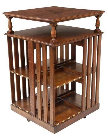 AMERICAN OAK ROTATING BOOKCASE
