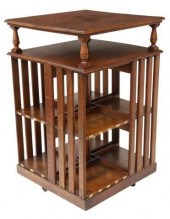 AMERICAN OAK ROTATING BOOKCASE