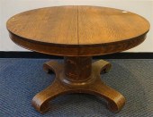 AMERICAN OAK ROUND PEDESTAL BA
