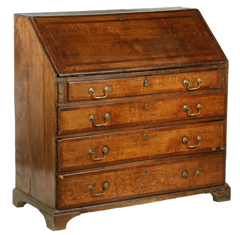 AMERICAN OAK SLANT FRONT DESK
