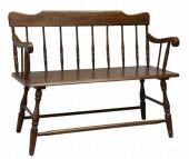 AMERICAN OAK SPINDLE-BACK BENC