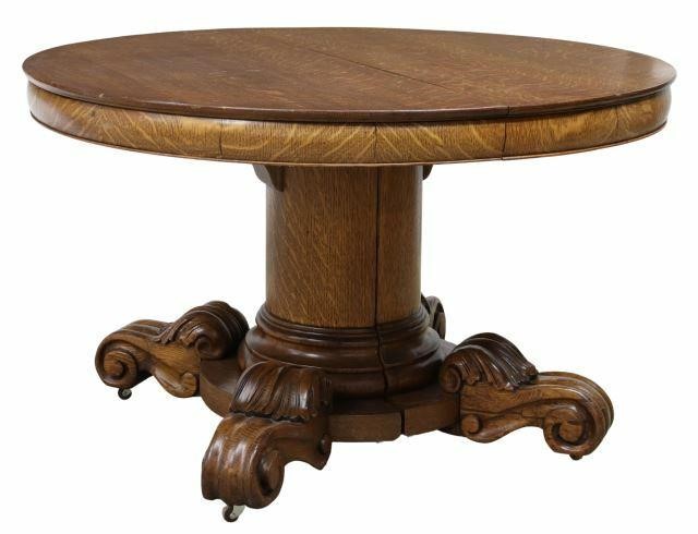 AMERICAN OAK SPLIT PEDESTAL