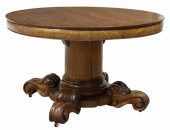 AMERICAN OAK SPLIT PEDESTAL EX