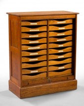 American Oak Tambour-Doored Fi