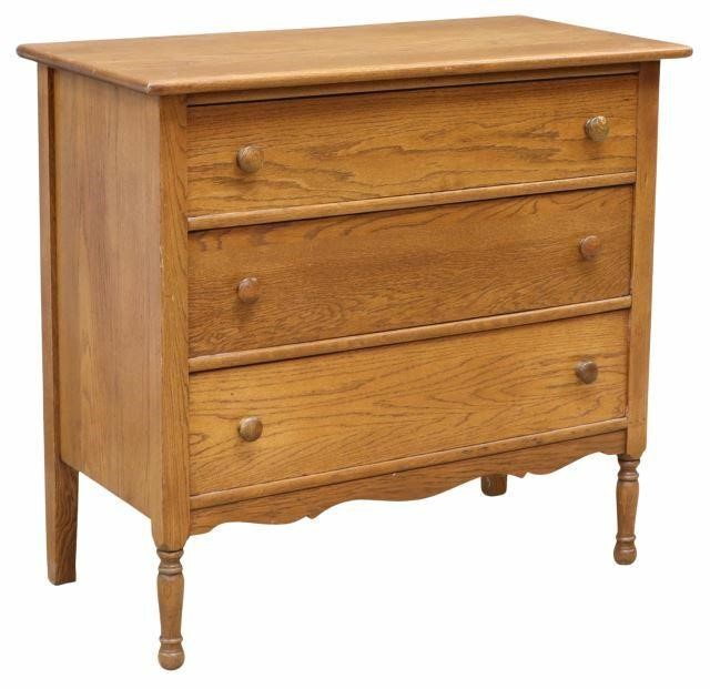 AMERICAN OAK THREE-DRAWER CHEST