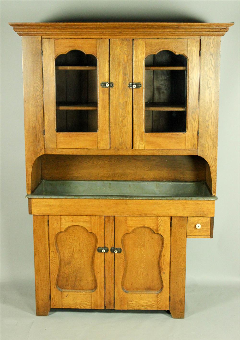 AMERICAN OAK TWO PART STEP BACK