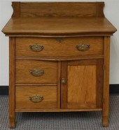 AMERICAN OAK WASHSTAND, H: 34