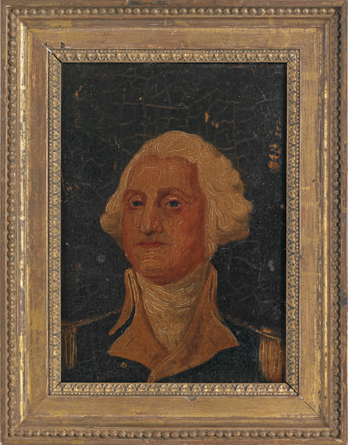American oil on board bust length