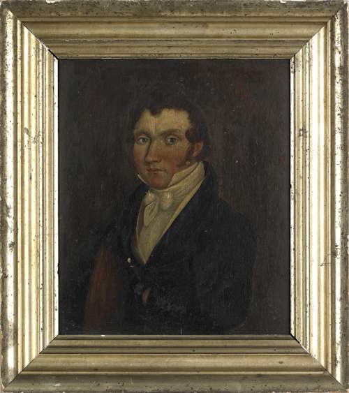 American oil on board portrait of a