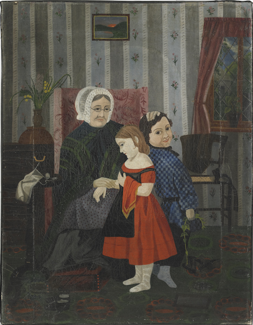 American oil on canvas folk
