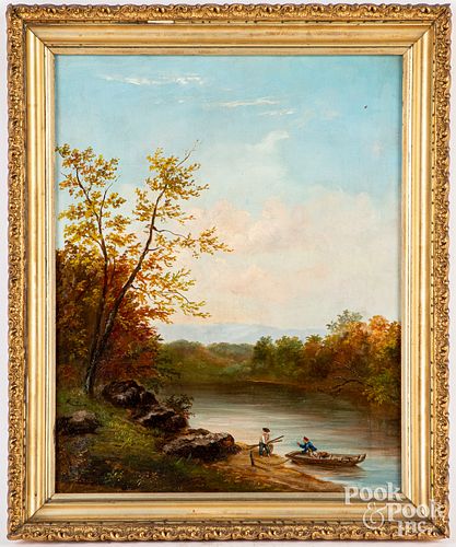 AMERICAN OIL ON CANVAS LANDSCAPE,