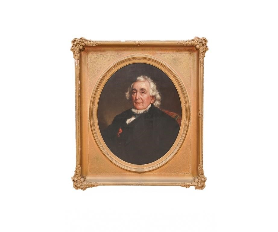 American oil on canvas oval