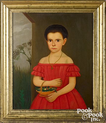 AMERICAN OIL ON CANVAS PORTRAIT