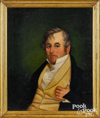 AMERICAN OIL ON CANVAS PORTRAIT