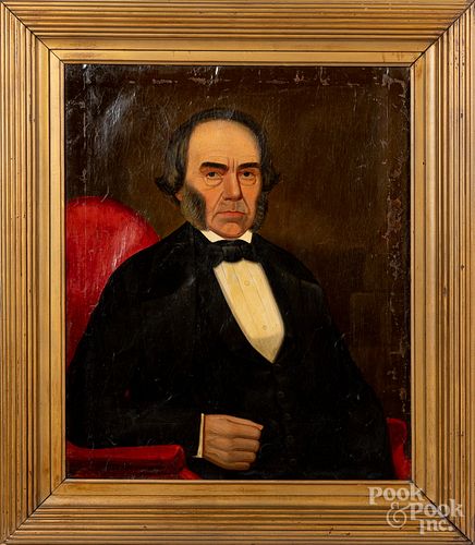 AMERICAN OIL ON CANVAS PORTRAIT