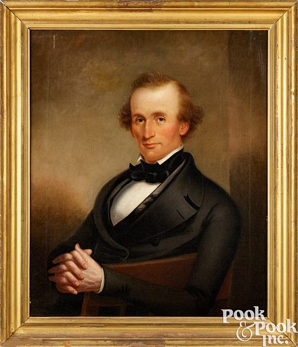 AMERICAN OIL ON CANVAS PORTRAIT