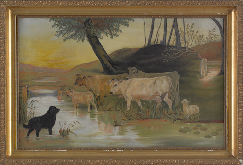 American oil on canvas primitive