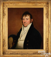 AMERICAN OIL ON PANEL PORTRAIT
