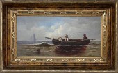 AMERICAN OIL ON WOOD PANEL "A