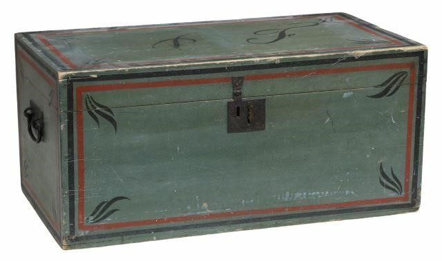 AMERICAN PAINT DECORATED PINE TRUNK