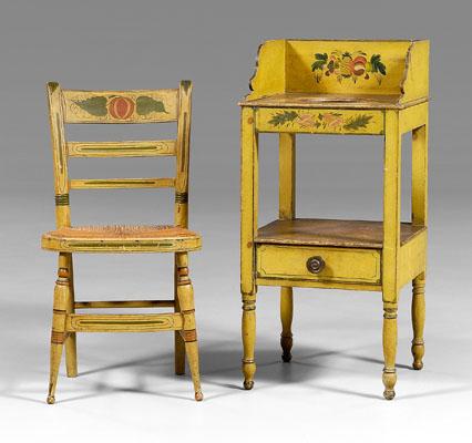 American paint-decorated wash stand