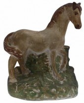 AMERICAN PAINTED CHALKWARE HOR