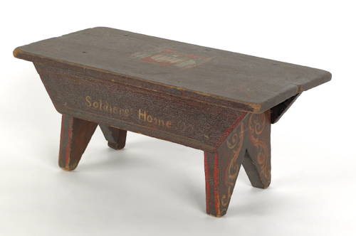 American painted footstool 19th