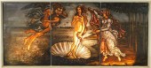 AMERICAN PAINTED GLASS BIRTH O